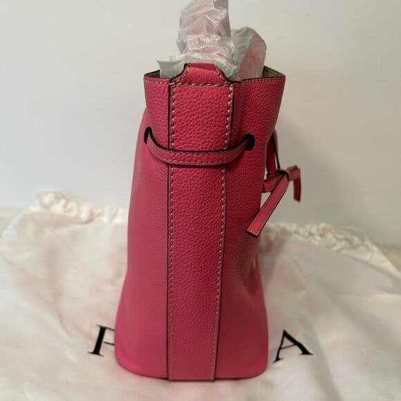 Furla Costanza Drawstring Bucket Bag in Ortenzia ( Barbie Pink) New with tag - Picture 6 of 15